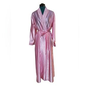 Vintage Anthony Richards Pink Tie Long Robe Vtg Size Large Fit Small/Medium